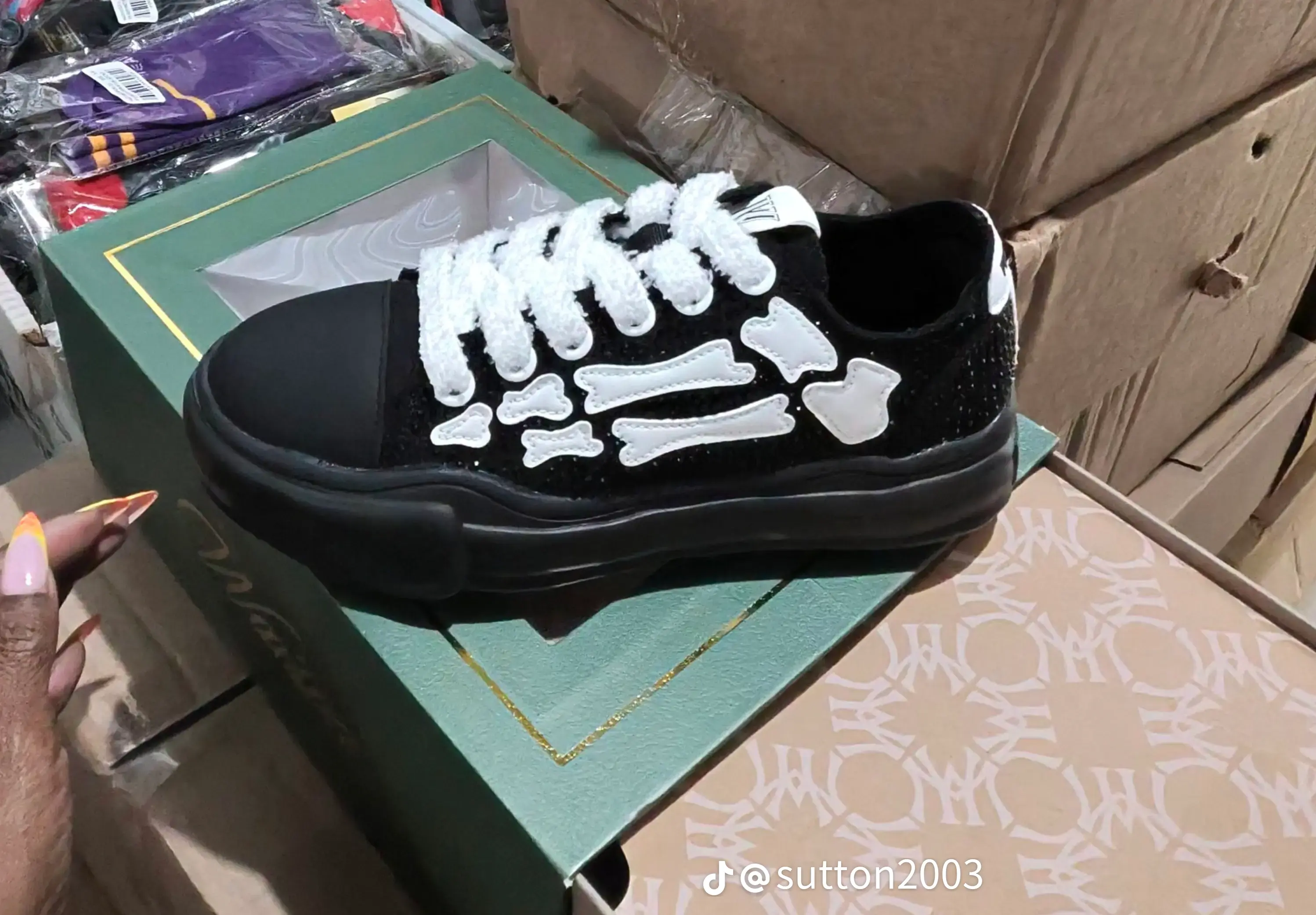 Black Skeleton Sneakers