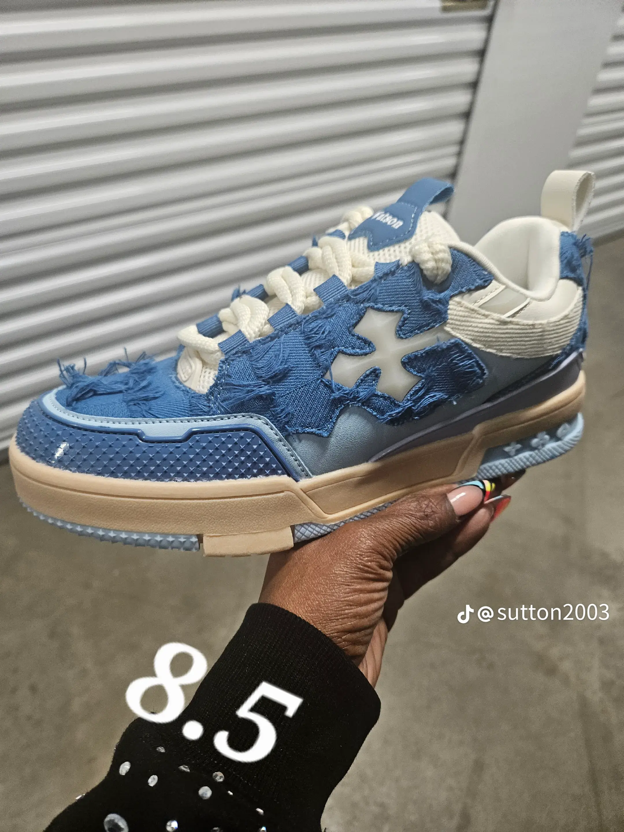 Blue Denim Cross Sneakers