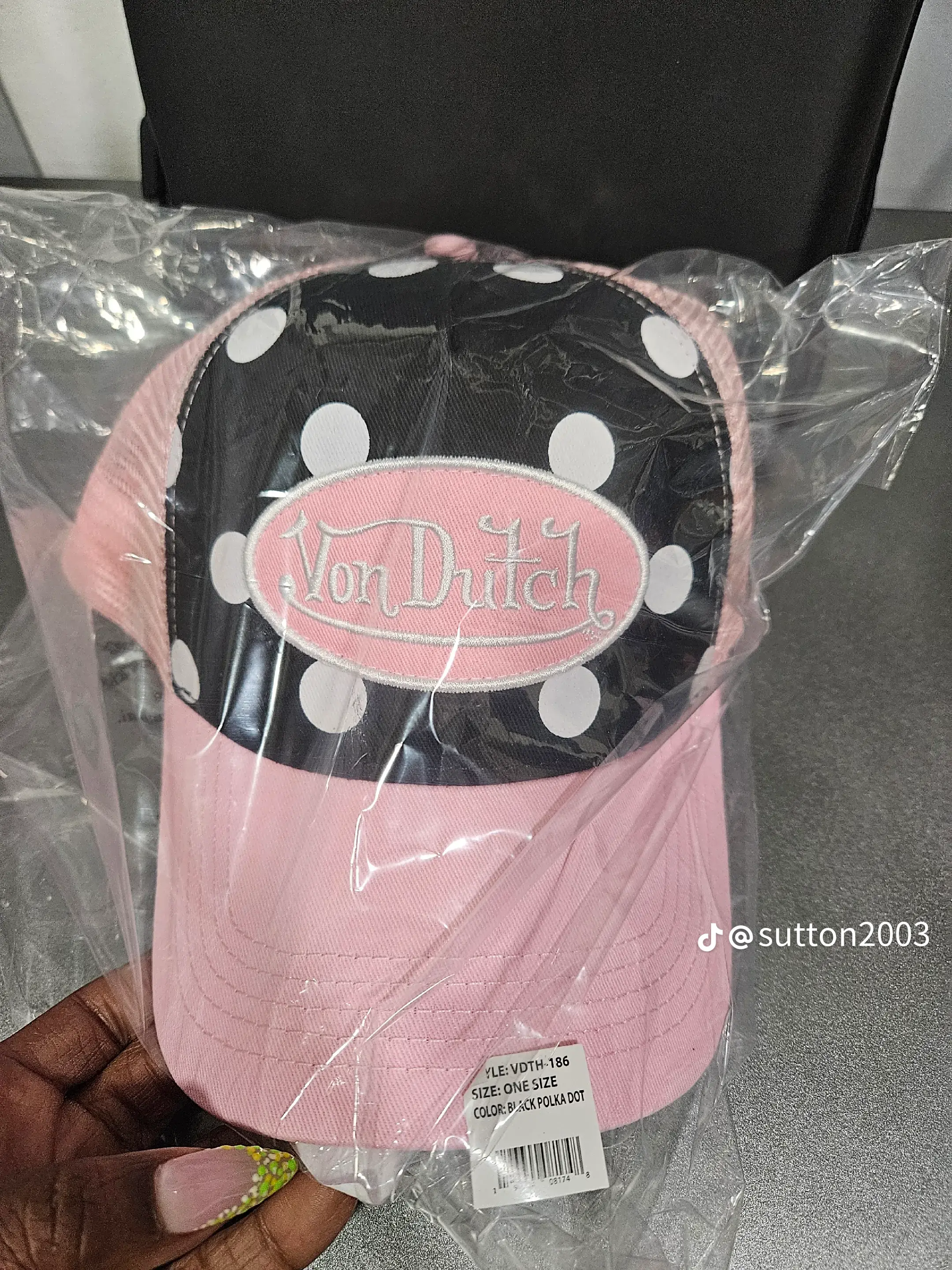 Von Dutch Pink Polka-Dot Cap