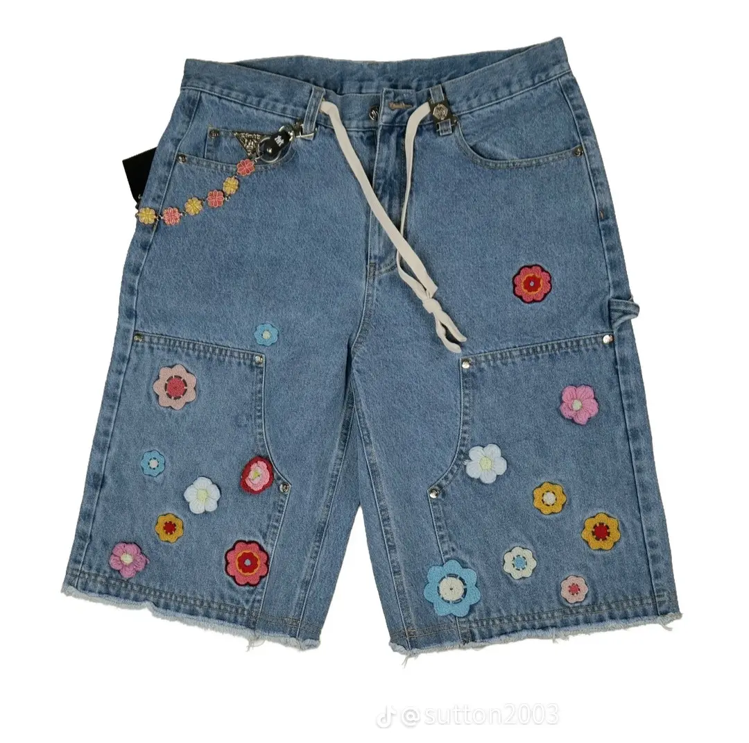 Flower Patch Denim Shorts